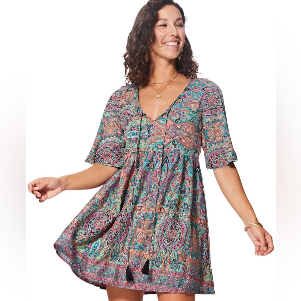 NWT Ipanima Paisley/Floral Print Short Dress - Size Large/XLarge
